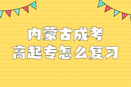 内蒙古成考高起专怎么复习？