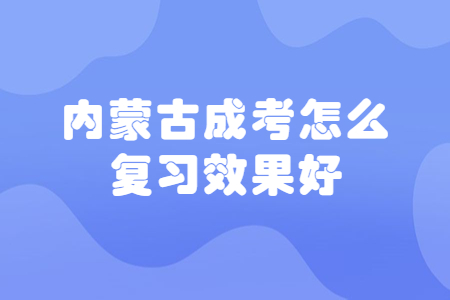 内蒙古成考怎么复习效果好